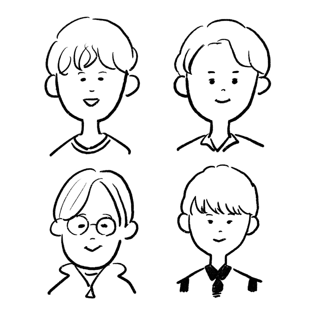 シンプル可愛い似顔絵アイコン描きます モノクロとカラーの2パターン納品します♬ イメージ7