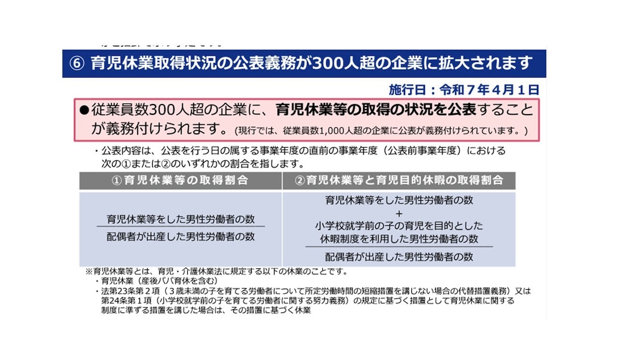 育児・介護休業法の改正に対応した規程を提供します 法改正は令和７年４月１日からですが、早めの準備が従業員満足 イメージ6