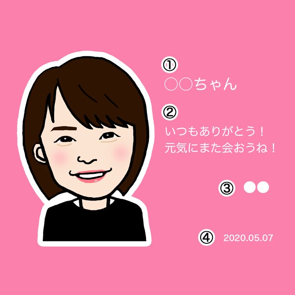 応援企画！メッセージ付きの似顔絵描きます 会いたいけど会えない人へメッセージ付きの似顔絵を贈ろう！ イメージ3