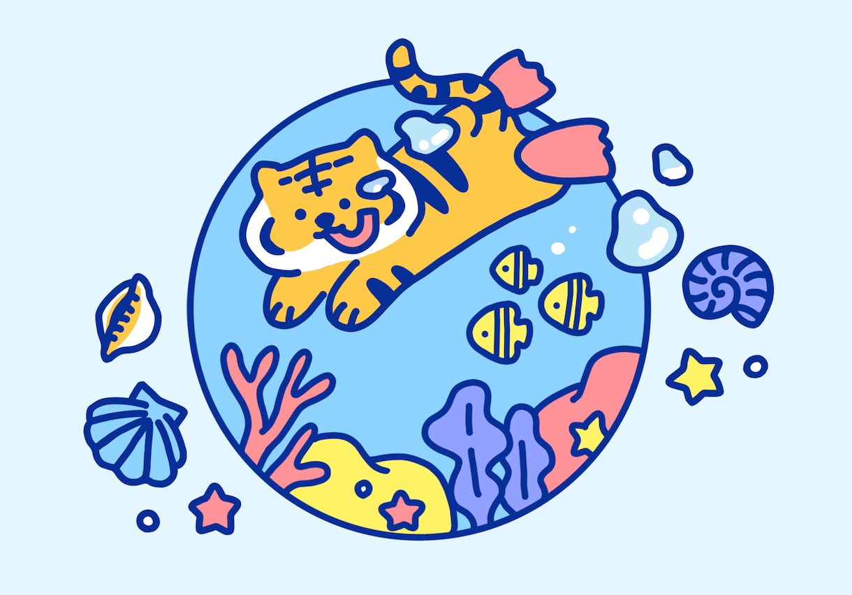 ポップでシンプルな目を引くイラスト作成します SNSアイコンから広告、挿絵、グッズ等まで幅広く対応◎ イメージ8