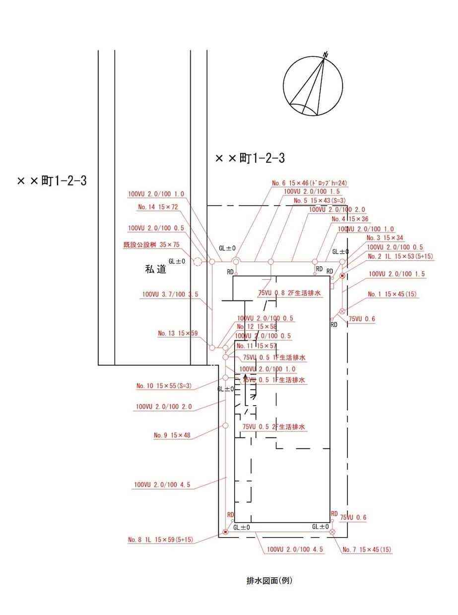 東京都の排水図面作成します 東京23区外も対応します。繁忙期は外注に。 イメージ2