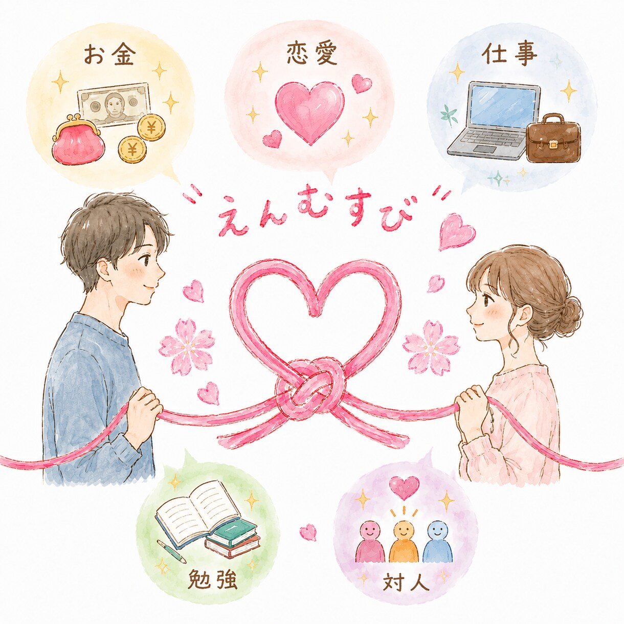 ご縁を結ぶ⭐︎えんむすびします 恋愛、仕事、お金、勉強、対人、良い方向に導くお手伝いします♡ イメージ1