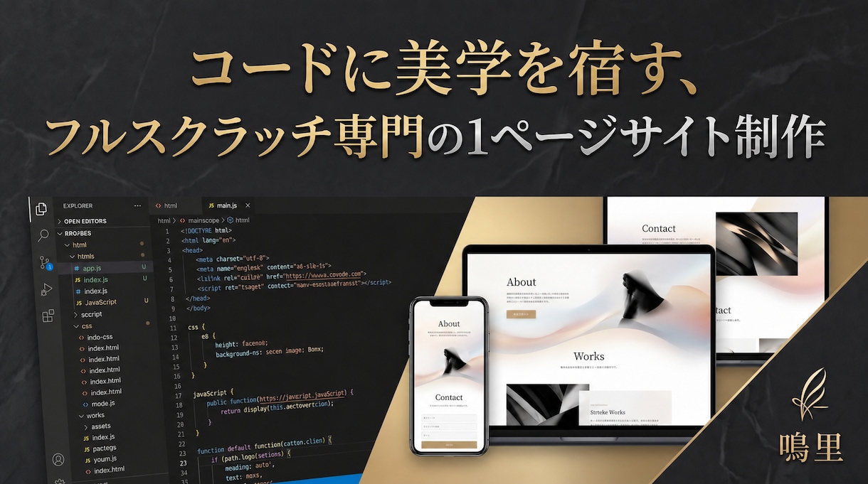 実績作り・先着3名様限定　Webサイト制作します コードに美学を宿す、フルスクラッチ専門の1ページサイト制作。 イメージ1