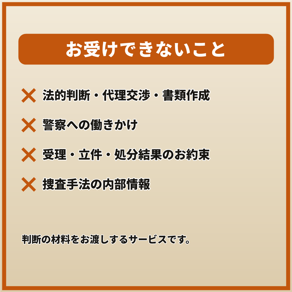 相談すべきか迷うあなたへ元刑事が3行で答えます 【3行で回答】民事か刑事か、警察の判断基準で整理 イメージ4