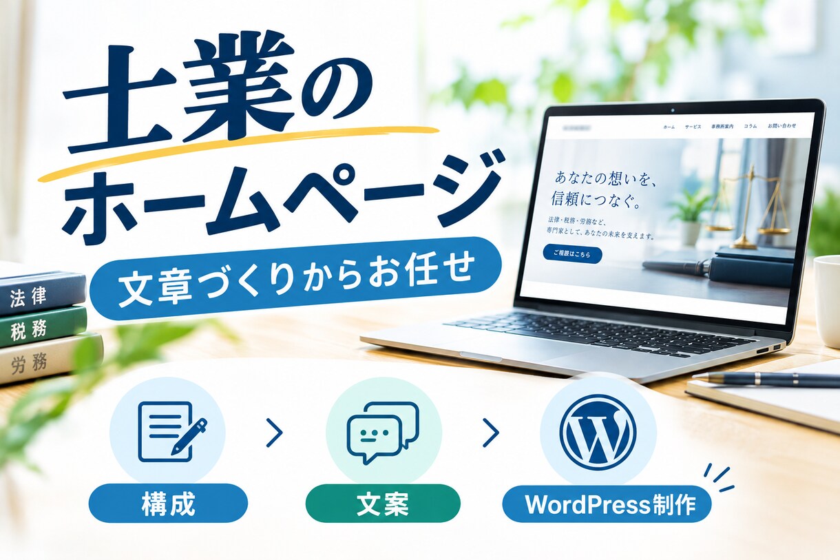 集客に悩む個人事業主へ仕事に繋がるHPを制作します 自分で更新できる。個人事業主・お店の「初めて」を支援 イメージ1