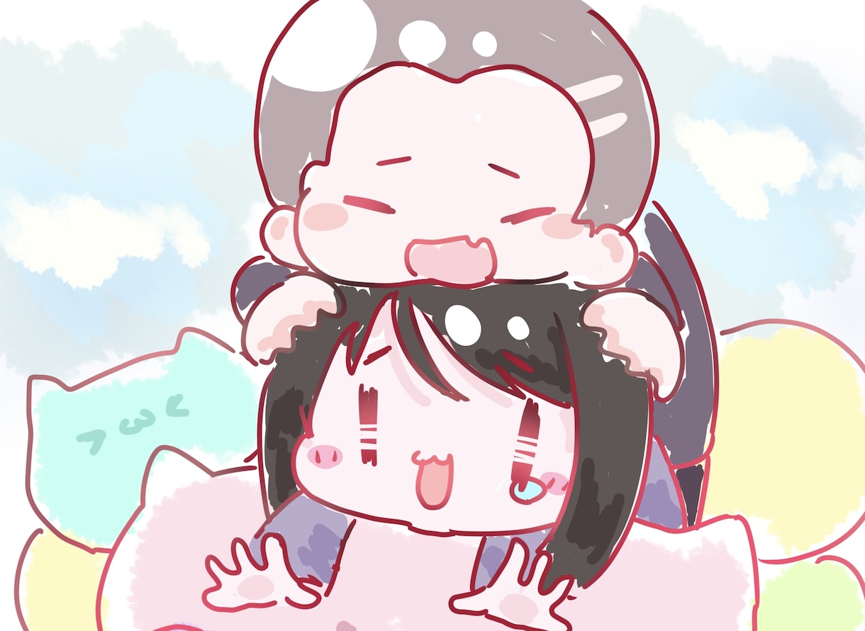 大幅値下げしました！デフォルメイラスト描きます ふわふわ可愛いを求めている方是非！ イメージ1