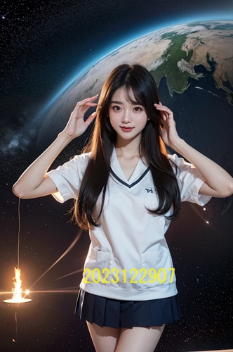 AIで作成した宇宙が背景の女子高生写真を販売します 実写では撮影が不可能な宇宙が背景の女子高生写真販売 イメージ7