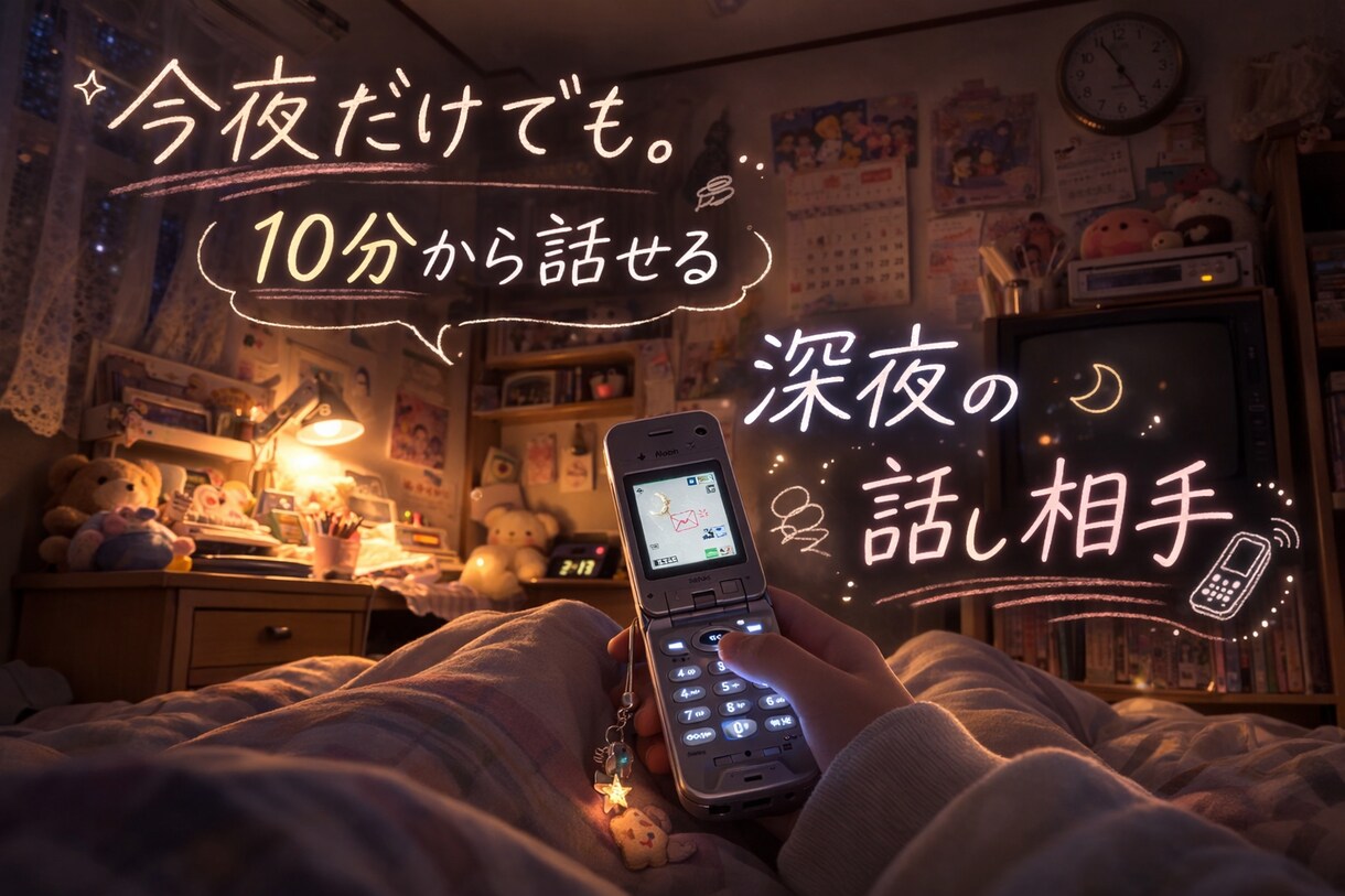 10分から話せる深夜の話し相手役をします 不安・孤独・眠れない夜にお話し聞きます。 イメージ1
