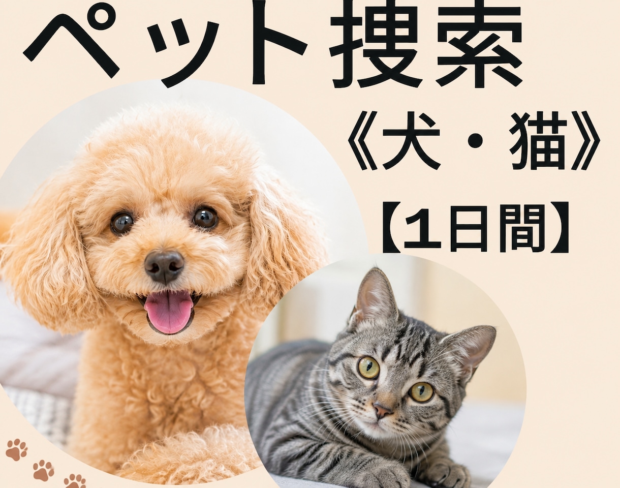 迷子ペットをオンラインで捜索します 現役ペット探偵のノウハウでアドバイスします！ イメージ1