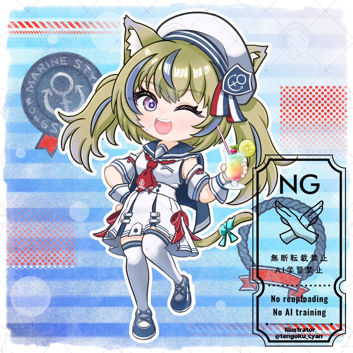 商用利用可！【マリン】ミニキャラを描きます ライバー活動をお手伝い！配信/パネル開け/アイコン/グッズ イメージ7