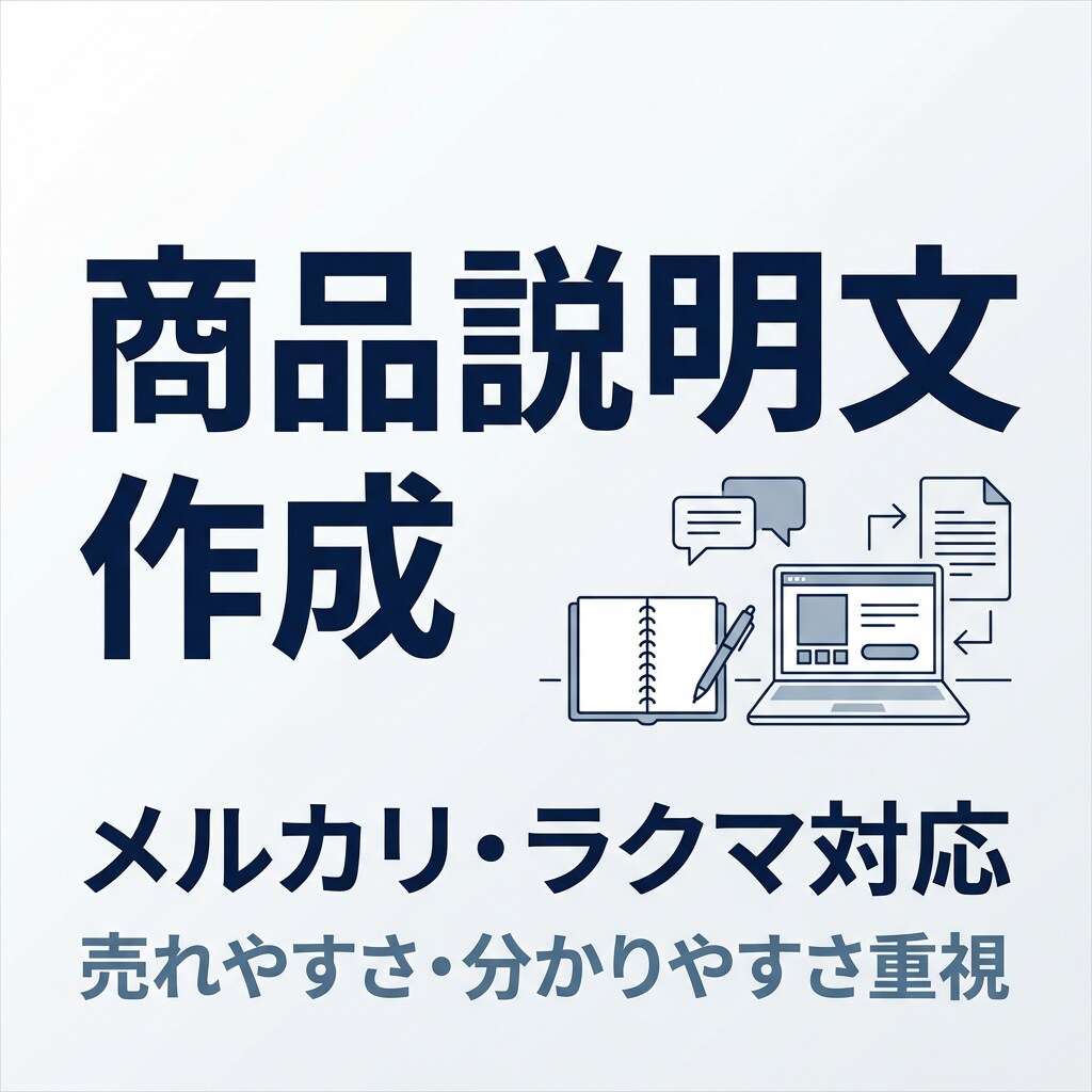 メルカリ・ラクマ向けの商品説明文を作成します 売れやすさと分かりやすさを意識して作成します イメージ1