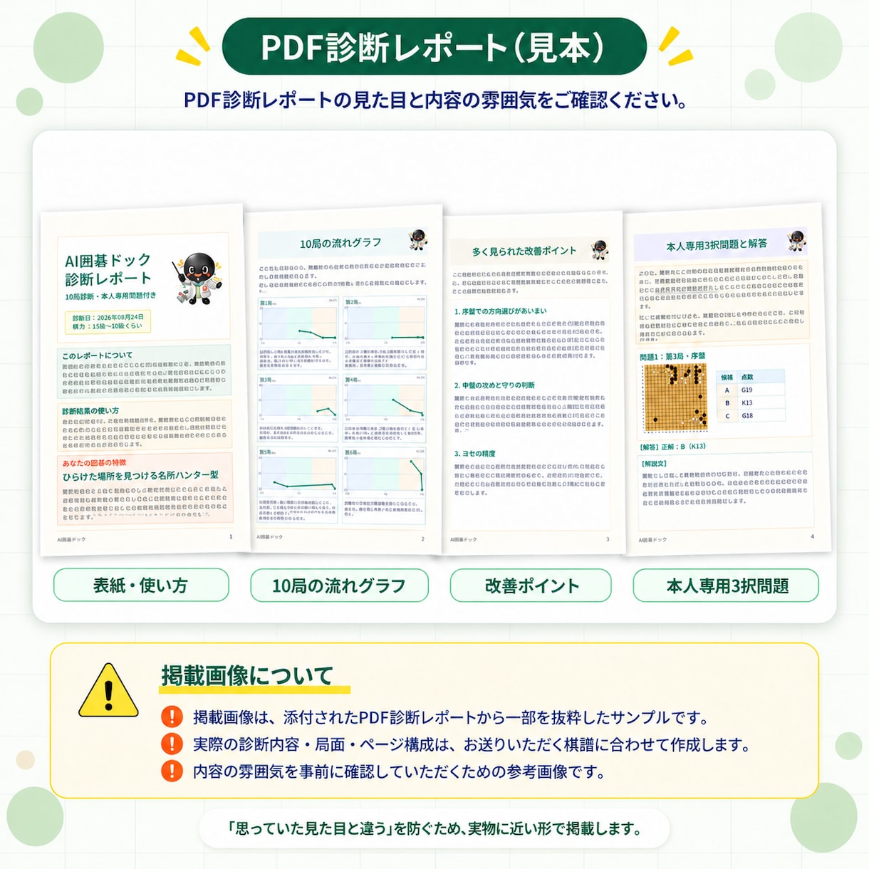 級位者向け｜囲碁10局をAI分析して課題を示します 20ページ前後のレポートとあなた専用の復習問題を納品します イメージ5