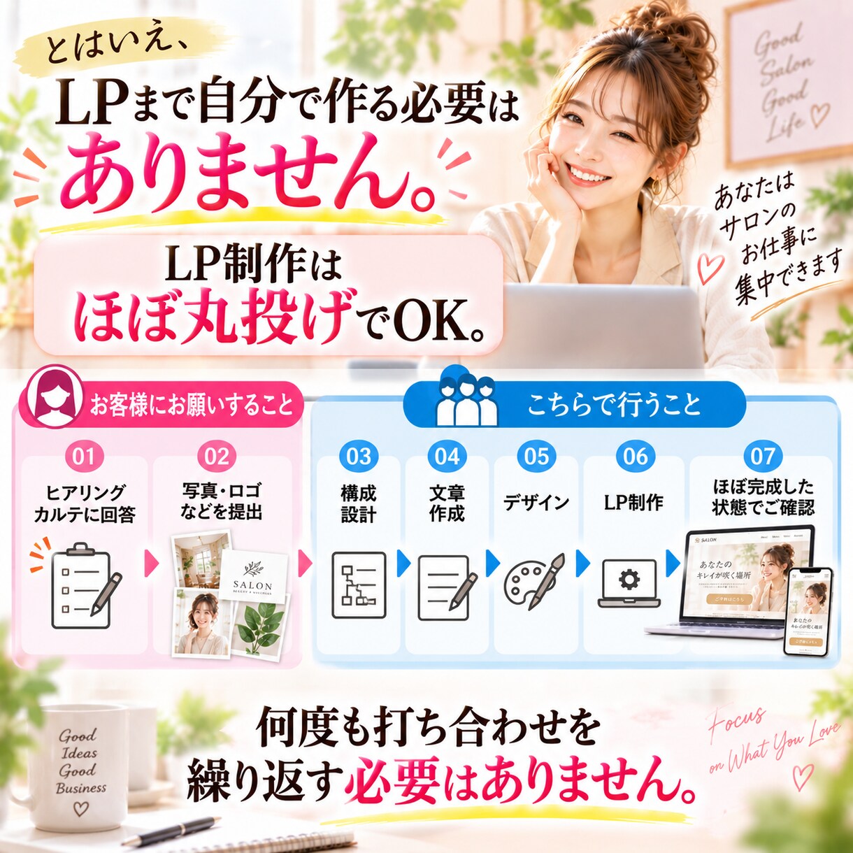 丸投げで終わらない集客LPを制作します Google広告も学べるサロン・店舗オーナー向け イメージ7