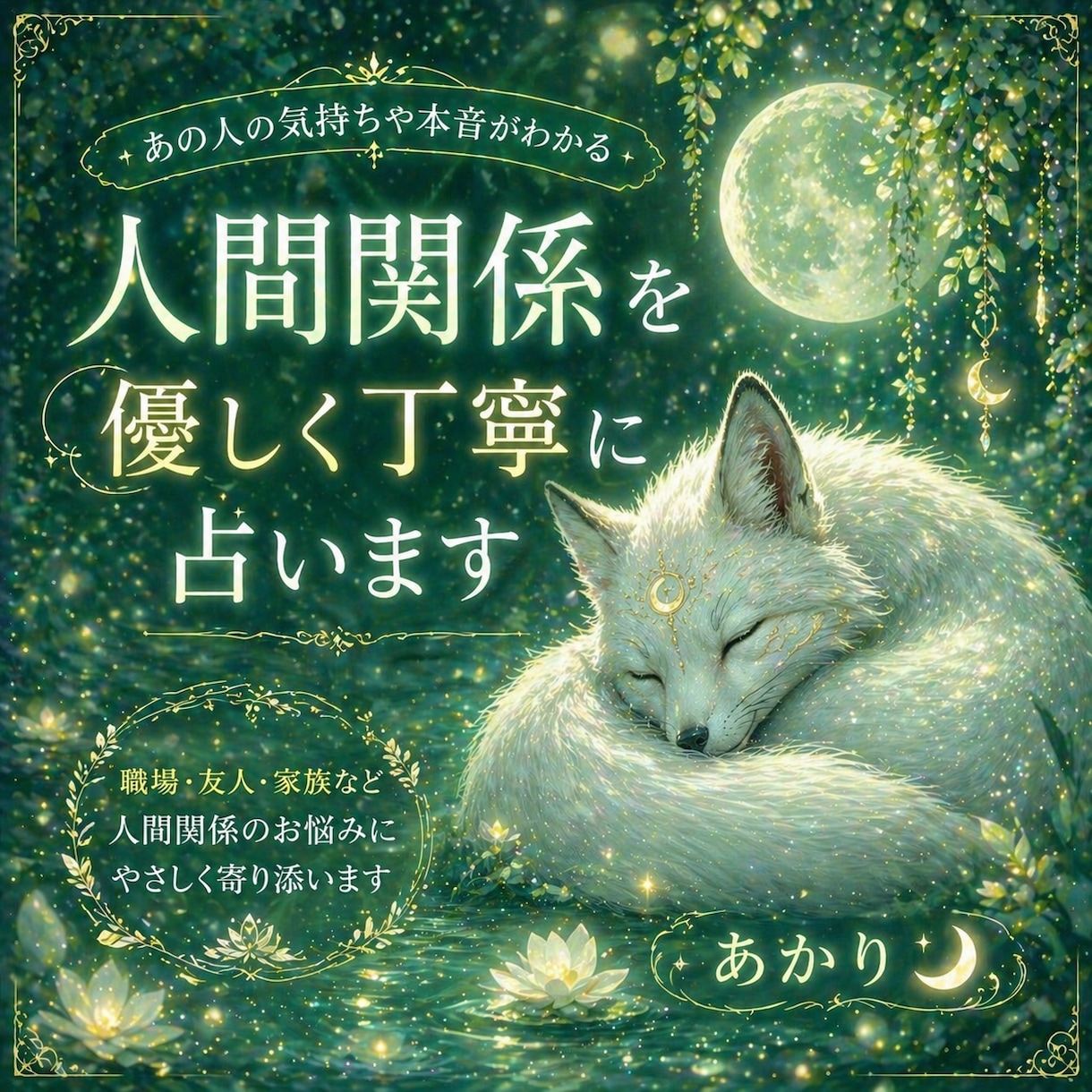 あの人の気持ちを優しく丁寧に占います 人間関係の不安に寄り添い今後の流れなどをやさしくお伝えします イメージ1