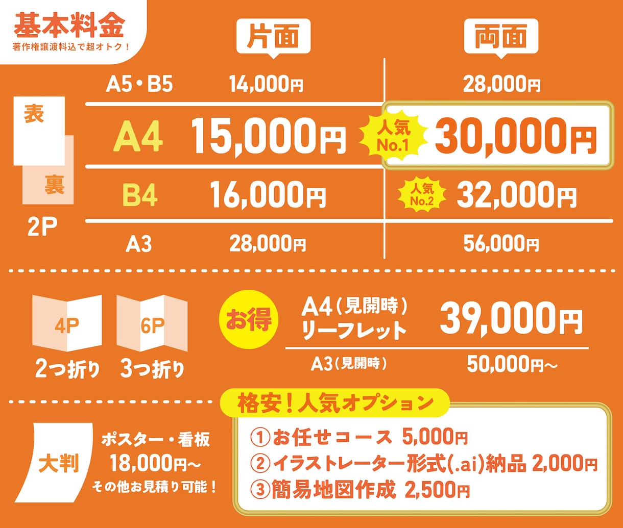 訴求を上げたい方必見！チラシやパンフレット作ります もっと訴求を上げる為の提案がほしい方、お申し付けください！ イメージ4