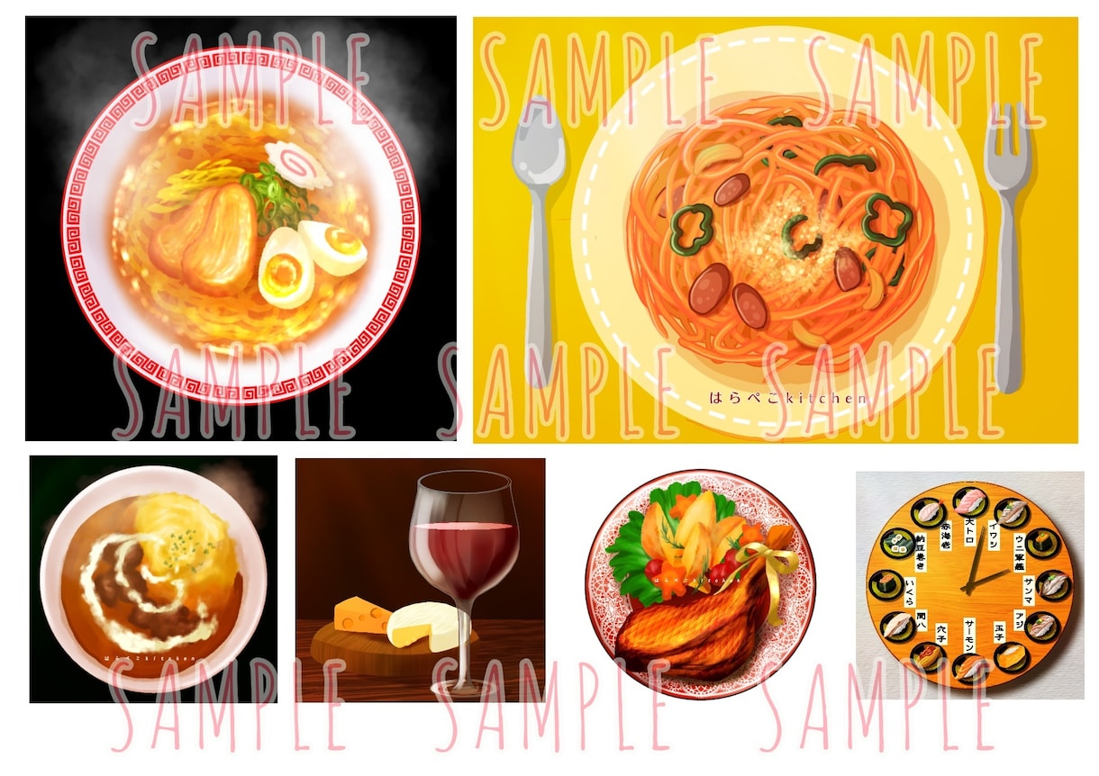 食べ物系SNS向けのアイコン、ヘッダー描きます アニメ飯のように柔らかい食べ物絵を描きます！ イメージ1