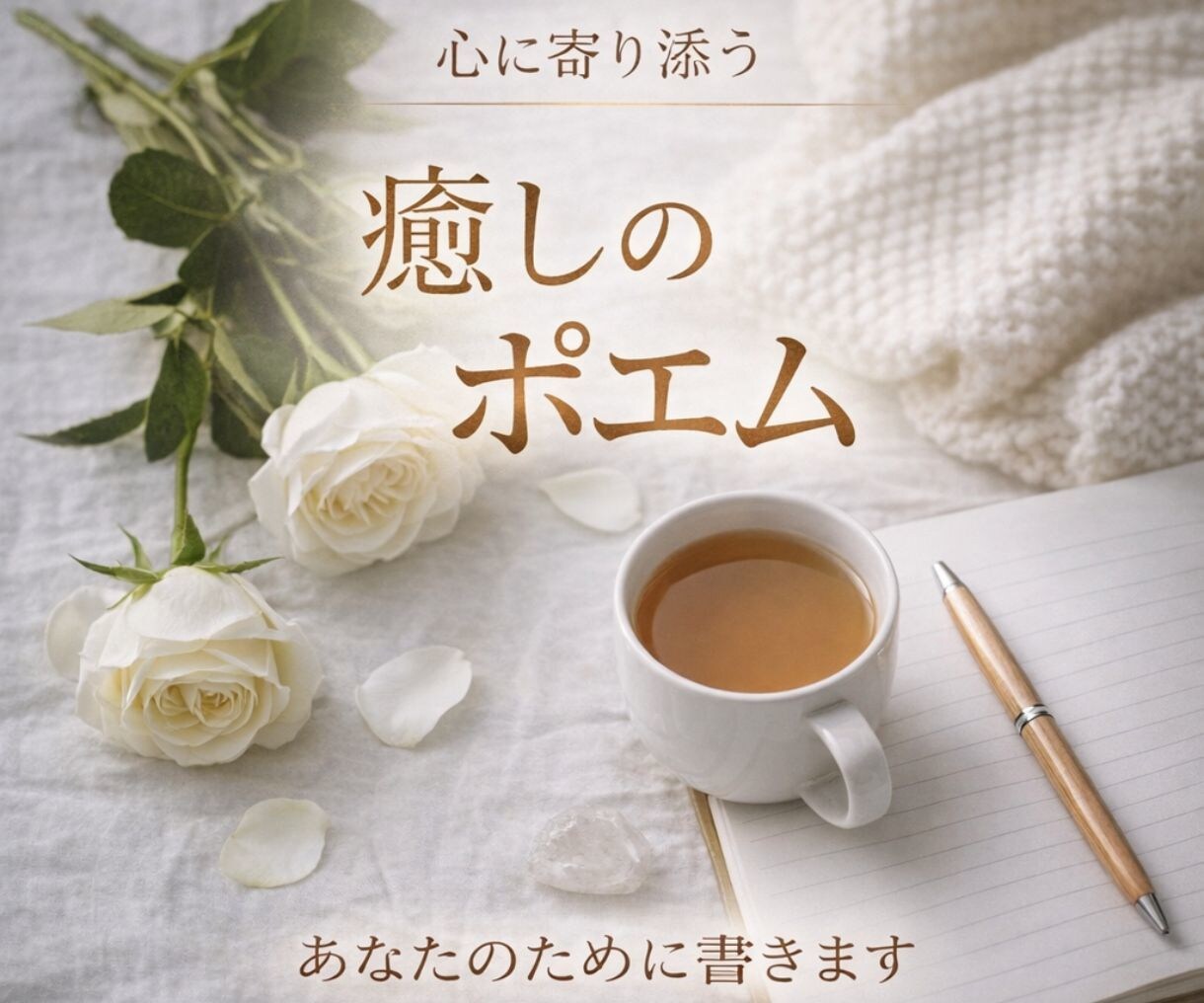 心に寄り添う「癒やしのポエム」を贈ります 心が疲れたときに優しく寄り添う、貴方の為のポエムを贈ります。 イメージ1