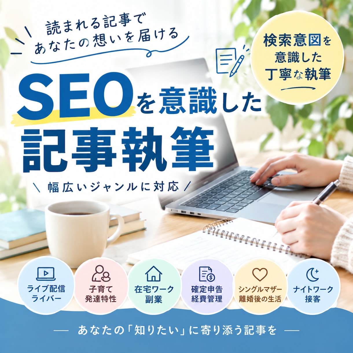 指定キーワードからSEO記事を執筆しますます ご希望のキーワードをお伝えください。 イメージ1