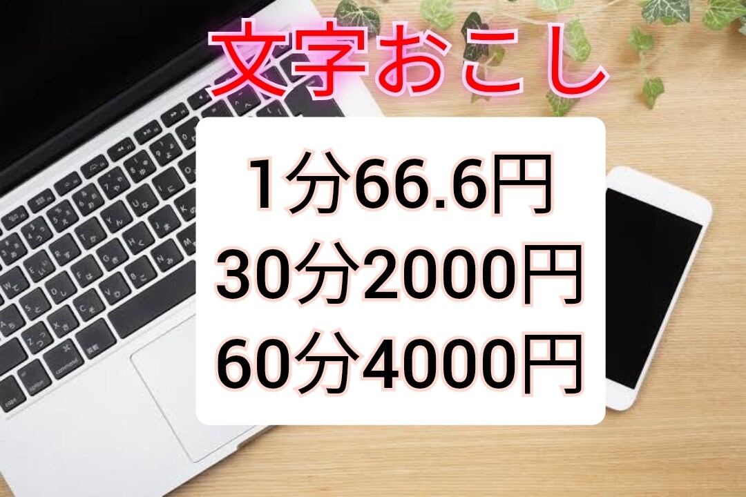 1分66.6円～動画・音声の文字おこしを承ります ご要望には可能な限り対応いたします イメージ1