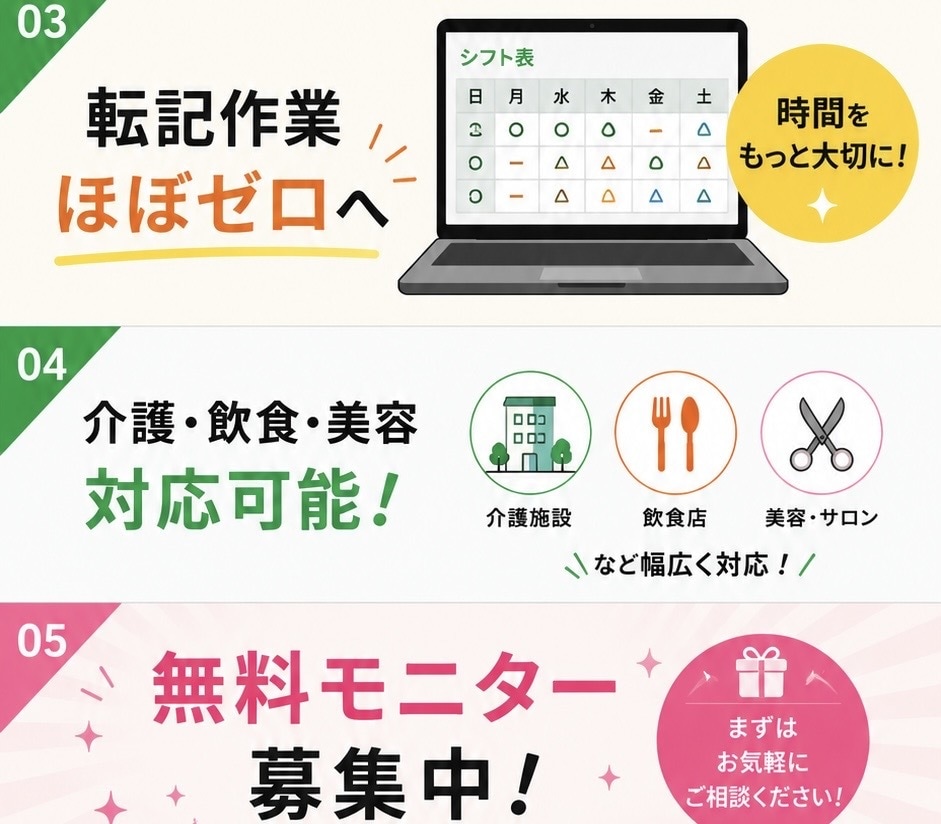 LINEで提出できるシフト管理システムを構築します ～店長のシフト回収・作成業務をもっとラクに～ イメージ4