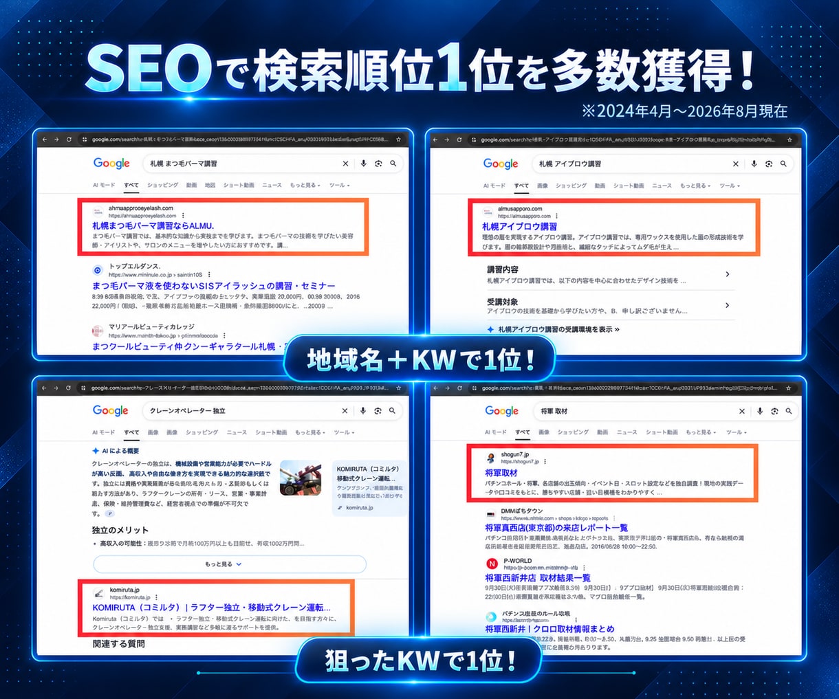 SEO1位多数◎失敗しない集客ホームページ作ります SEO対策×丸投げ×プロ品質ホームページを丸投げで制作します イメージ2