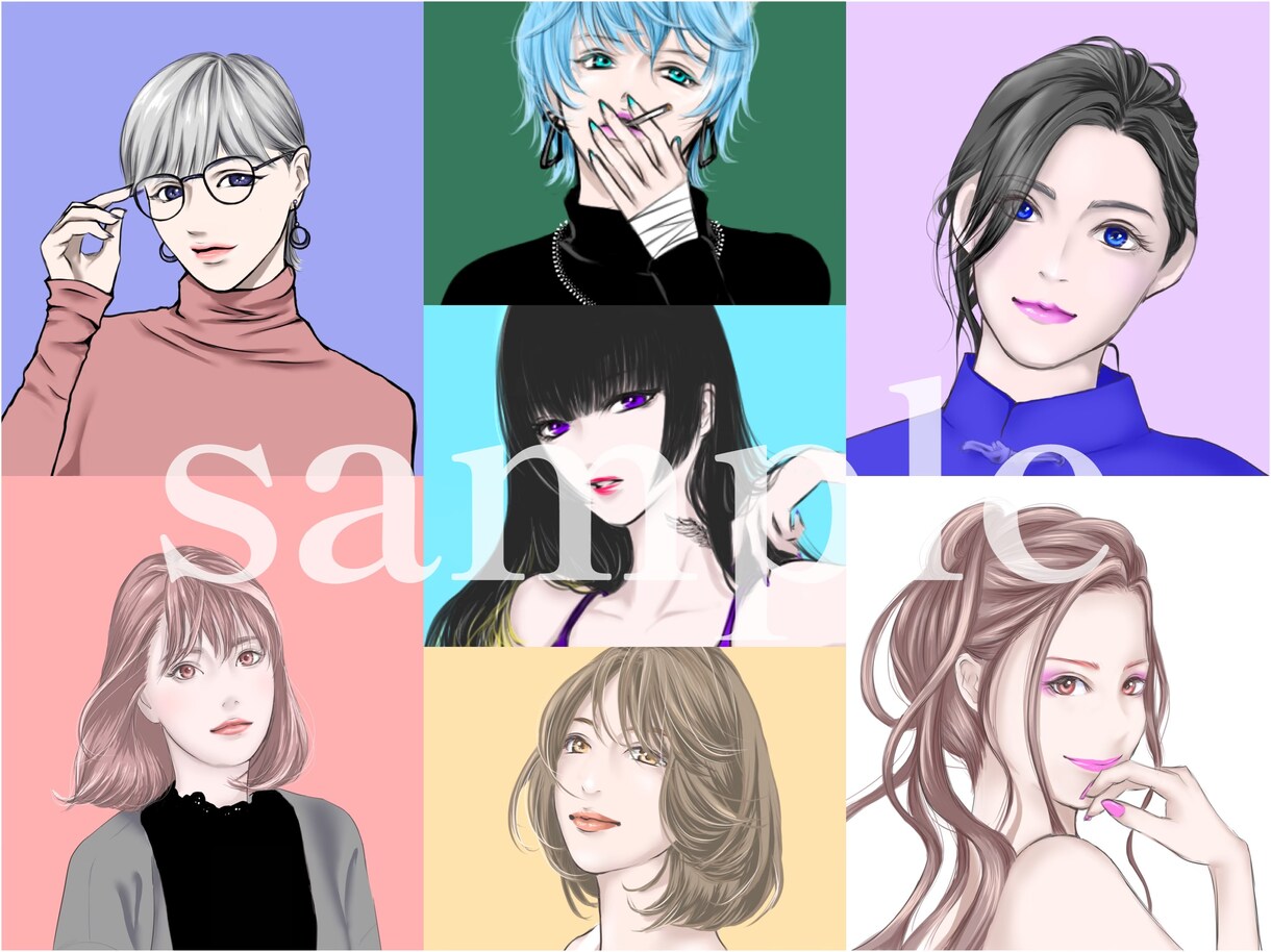 似顔絵風イラストを綺麗、丁寧に描きます シンプルで丁寧！画像を見ながら希望に合わせて綺麗にアレンジ イメージ6