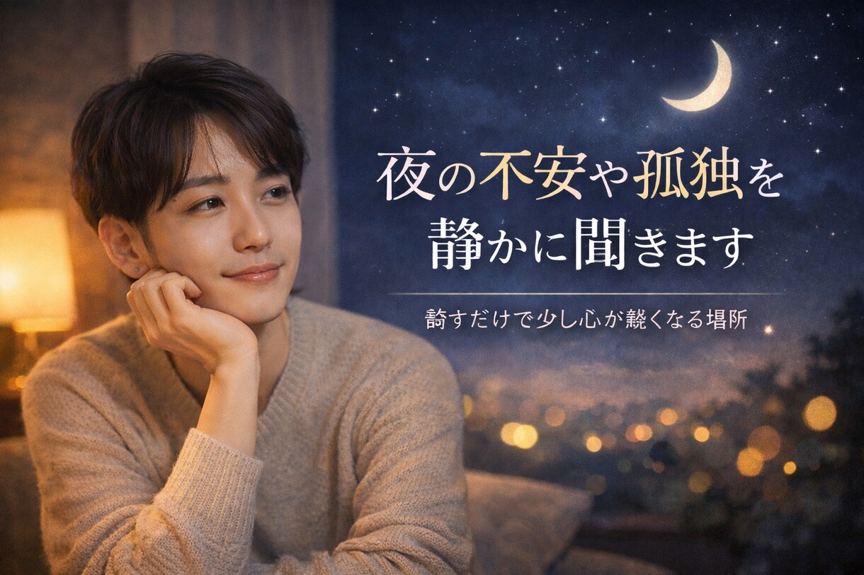 夜の不安や孤独を静かに聞きます 「話すだけで、心が少し軽くなる場所」 イメージ1