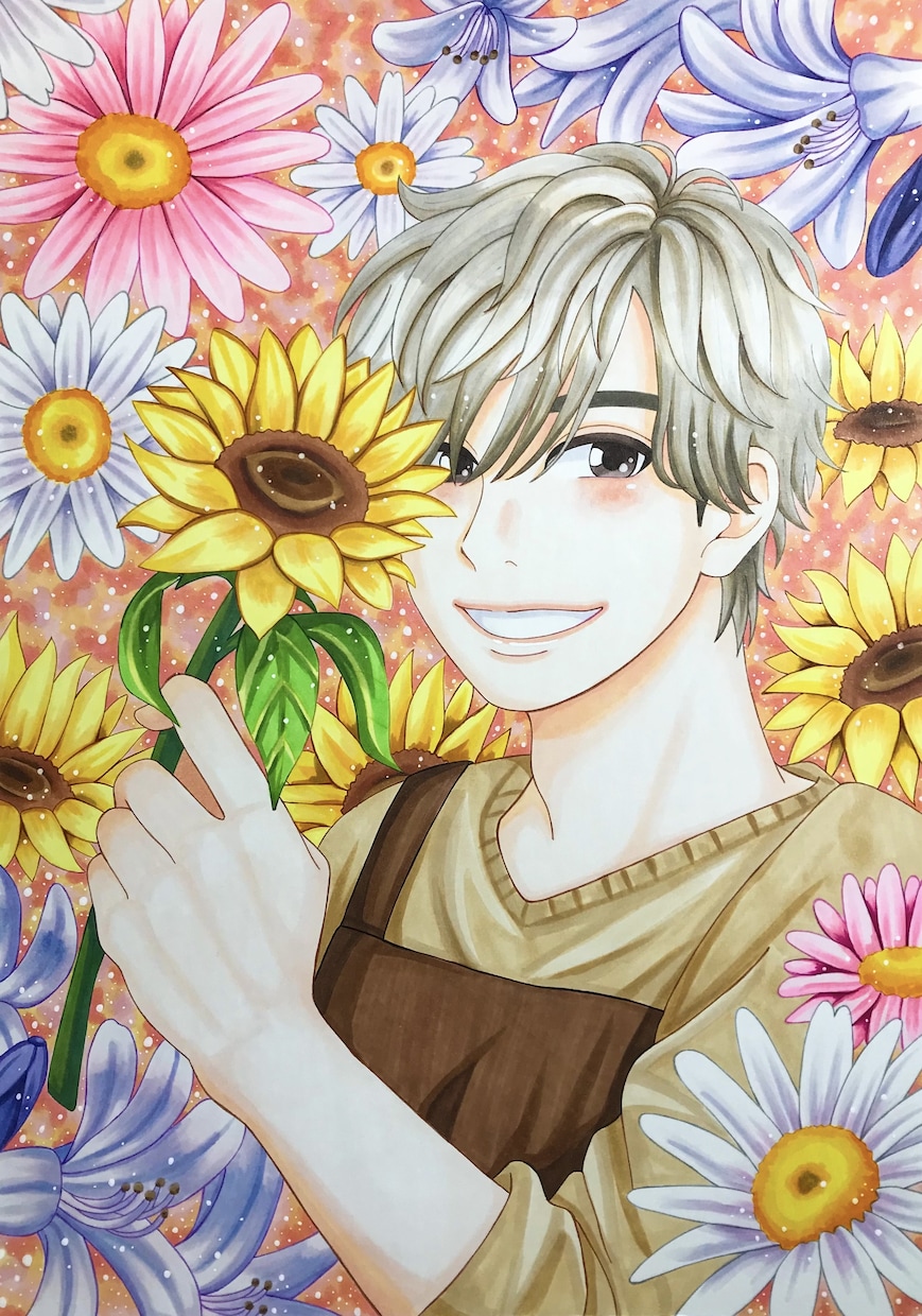 SNSのアイコンなど描きます 手描きだからこそ伝わる温もり。推しキャラを一枚のイラストに。 イメージ1