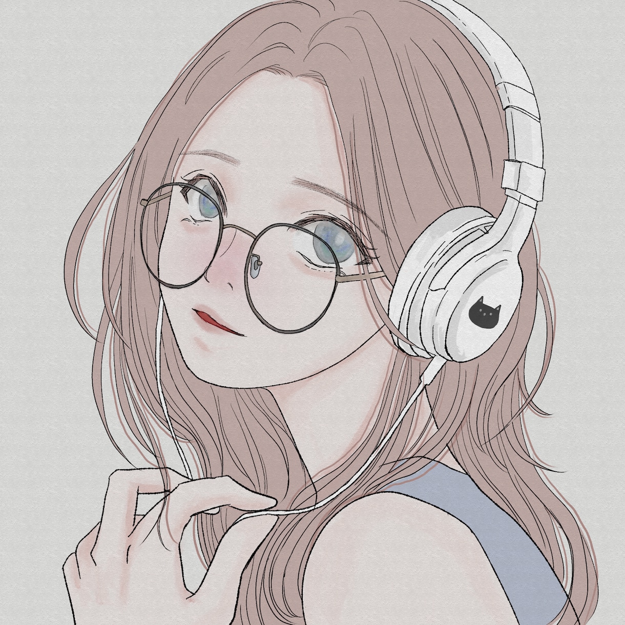 おしゃれな眼鏡のSNSのアイコンなどを描きます オシャレな眼鏡の男女アイコン！【ブログや、SNSのアイコン】 イメージ1