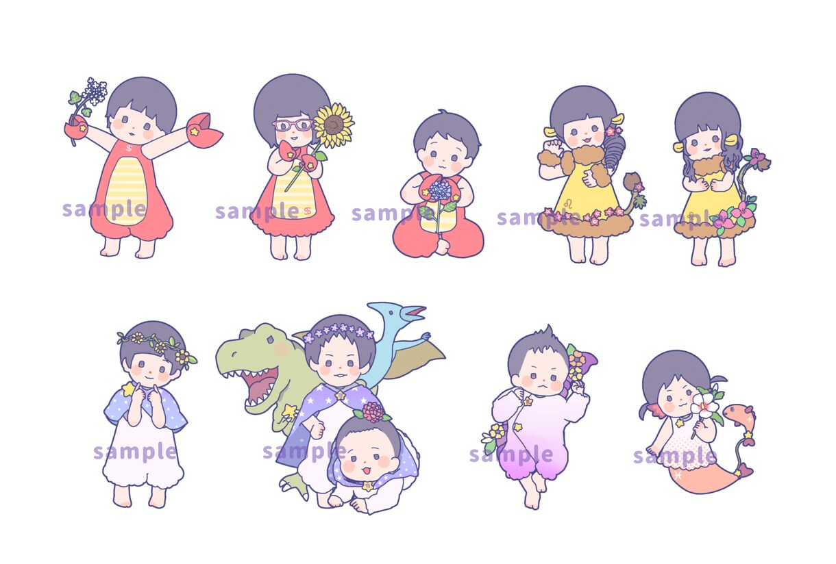 星座×誕生花のイラスト描きます 星座と誕生花を組み合わせたオリジナルイラストはいかがですか イメージ10