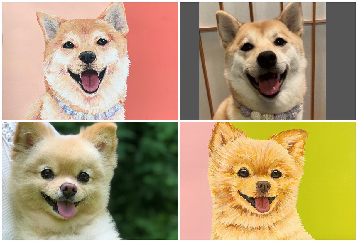 あなたのわんちゃんハガキサイズ額付きでお描きします リアルでカラフルなアート作品をあなたのお家に イメージ6