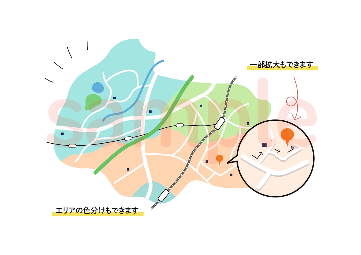 やさしい地図お作りします ゆるっとあたたかみある地図を添えたい方へ イメージ8