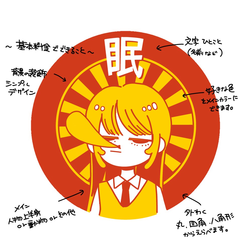SNSやブログに！ポップで可愛いアイコン作成します Twitter、YouTube、Instagramに是非! イメージ5