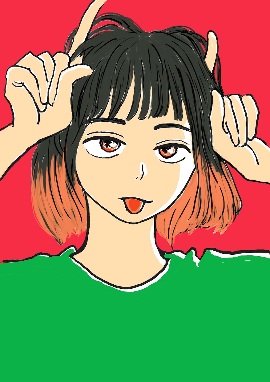 写真 → 高彩度似顔絵風イラストを作ります 各種SNSのアイコンなどにどうぞ イメージ1