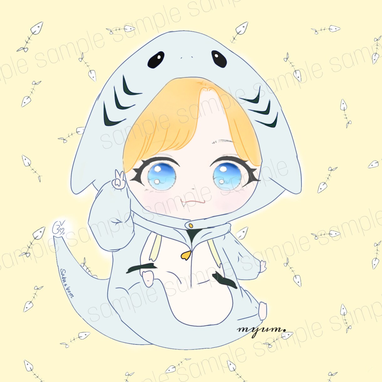 snsで使用できるミニキャラの作成を致します 淡くて可愛いテイストのイラストが得意です！ イメージ6