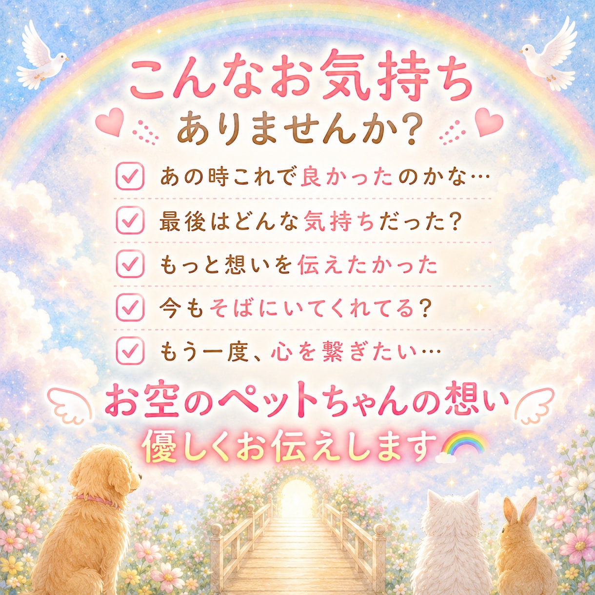 お空のペットちゃんと心を繋ぎ想いを届けます ＊後悔＊伝えたかった想い＊今の気持ちを知りたい方へ イメージ2