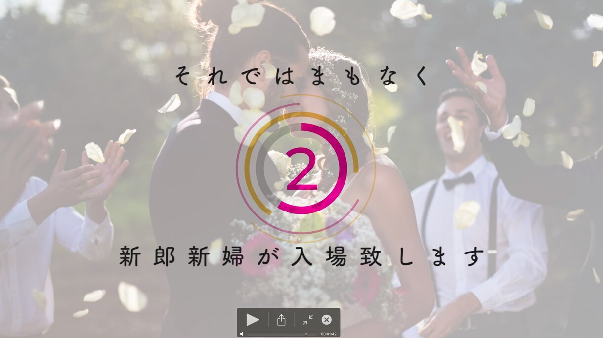 お洒落な結婚式オープニングムービー作ります ゲスト紹介・開演前のお願い・お2人の出逢い等オリジナルで イメージ7