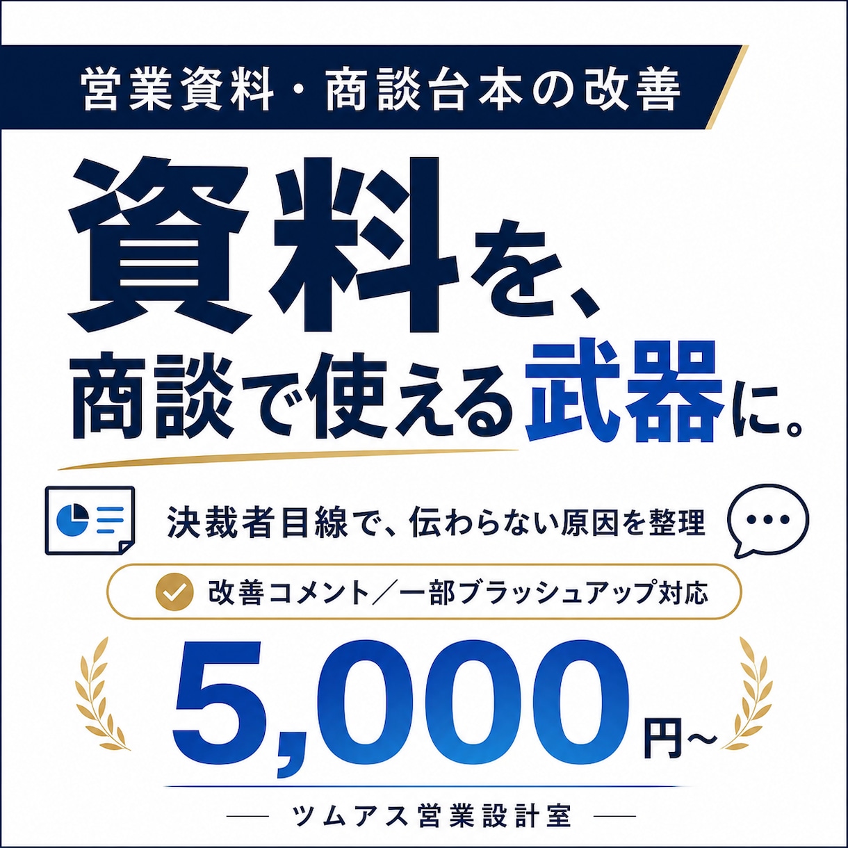 既存営業資料・台本を改善します 決裁者目線で資料・台本の改善点を整理 イメージ1