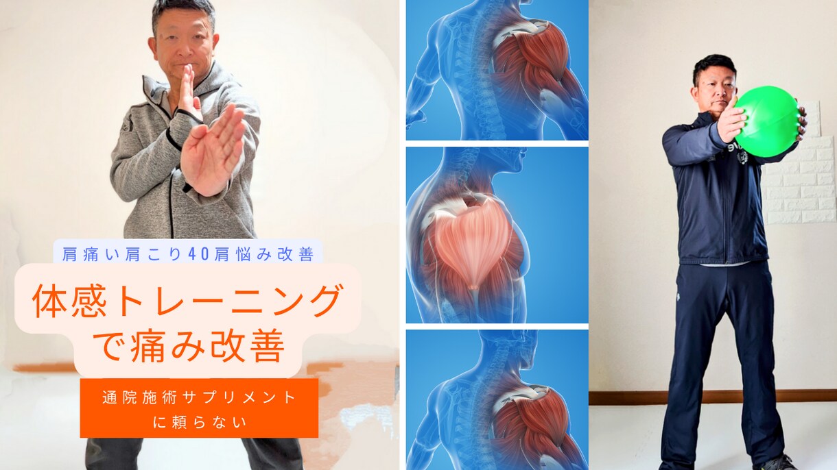 体感トレーニングで肩痛、肩こり自身で改善できます 体感トレーニングで痛み改善を学ぶ通院、施術、サプリに頼らない イメージ3