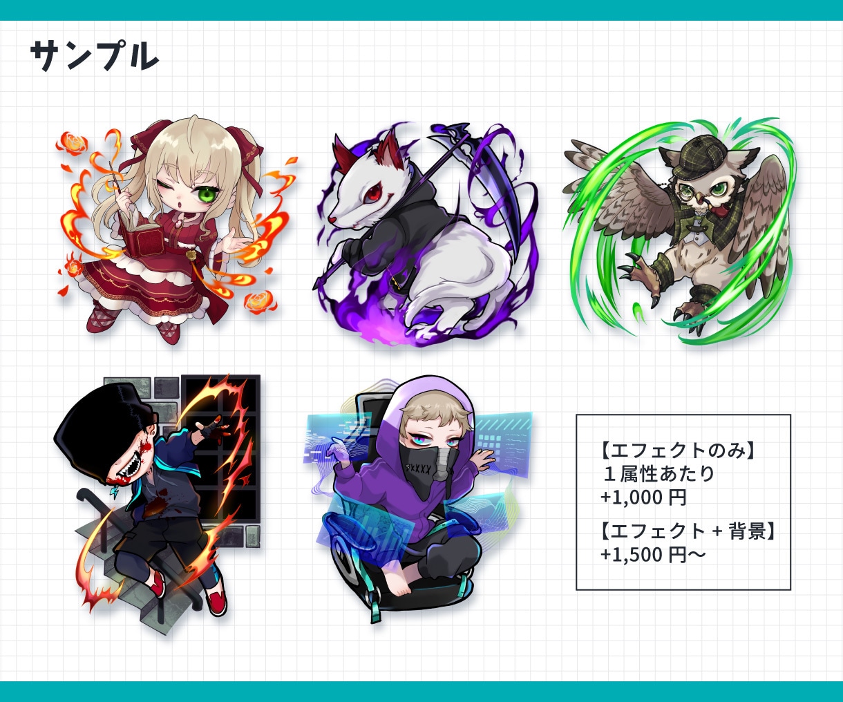 個性的なデフォルメ・ちびキャライラスト制作します かわいいからかっこいいまで!多ジャンル対応可能! イメージ7