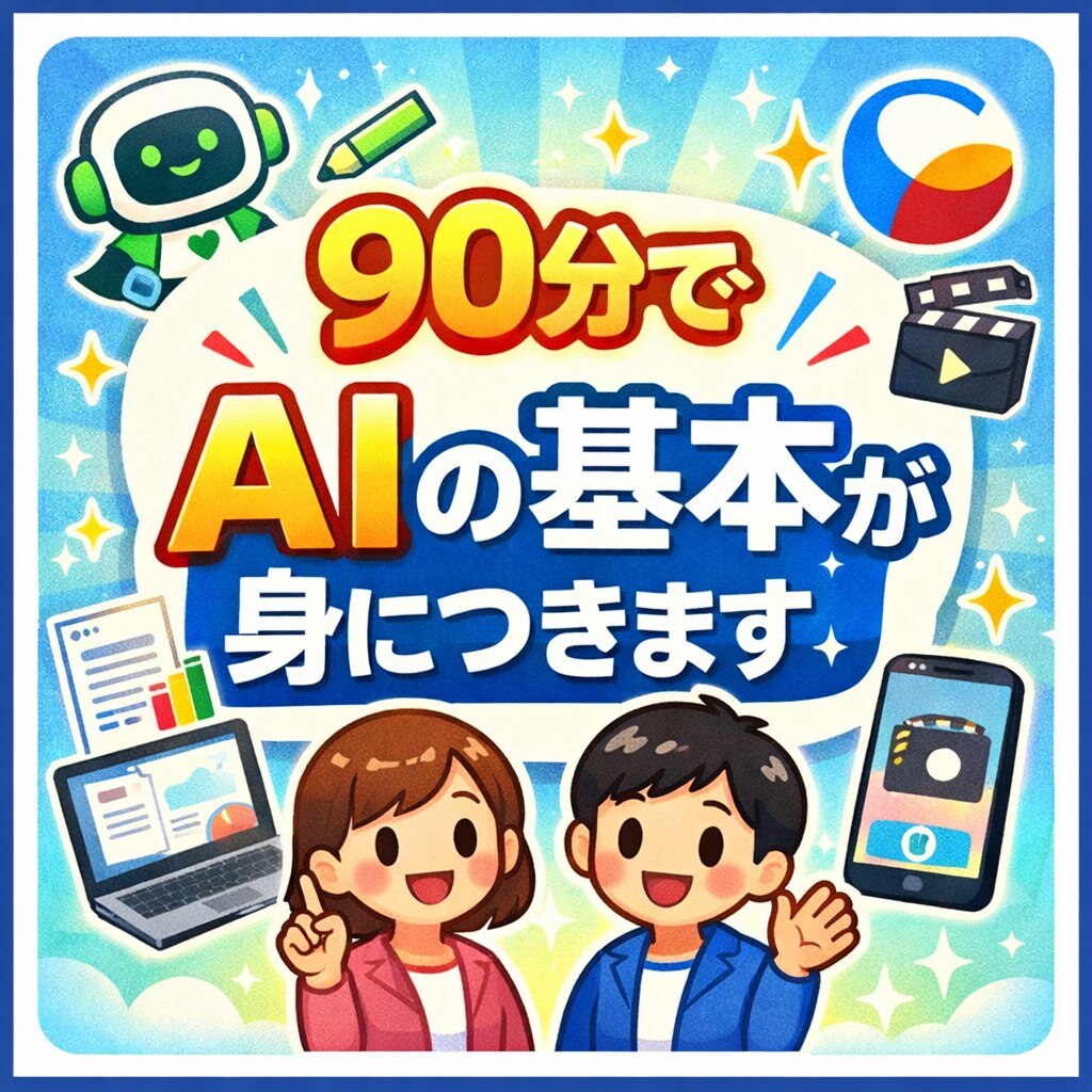 AI完全初心者向け講座｜知識０でも安心して学べます 今日からAiを使うのが楽しくなる！画像、動画や資料の作成も！ イメージ1
