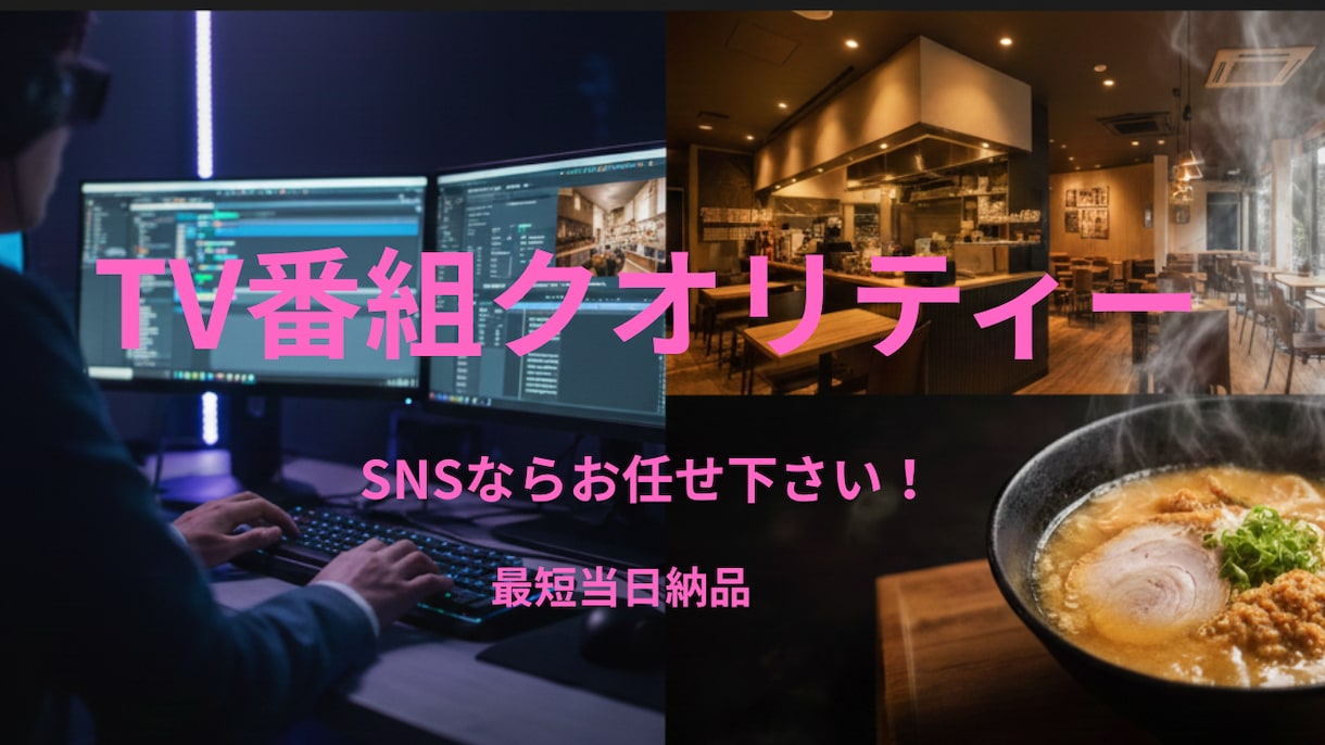 最短当日　全SNS対応の動画編集　修正3回無料ます 急ぎも相談可！YouTube・TikTok・リールを即日納品 イメージ1