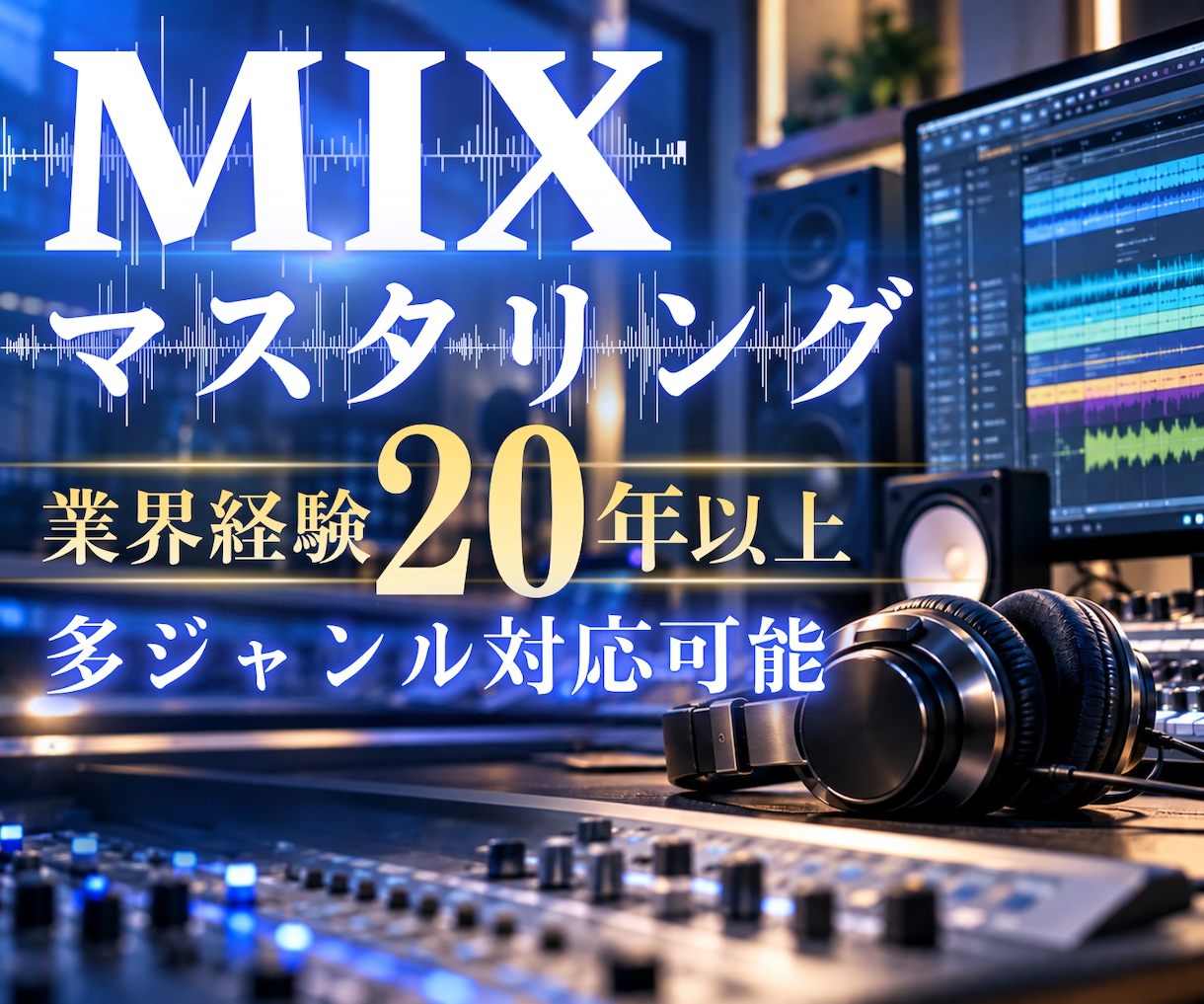 経歴20年以上のプロが高品質な楽曲MIXを承ります 歌ってみたからオリジナル曲まで、幅広いジャンルに対応します。 イメージ1