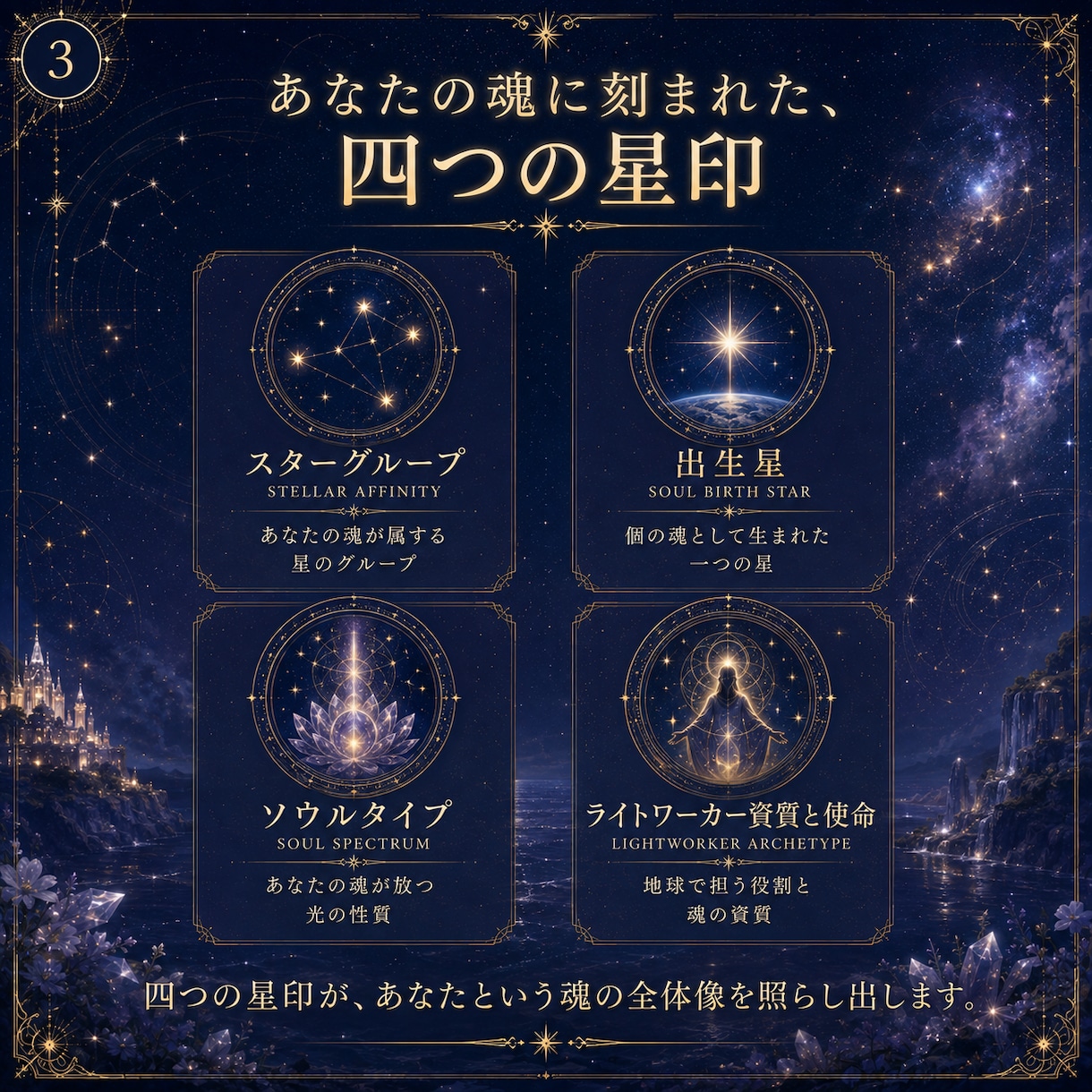 スターシード鑑定　大いなる源から出生星を降ろします なぜ地球に来たのか。魂のルーツから使命を開きシード発芽します イメージ3