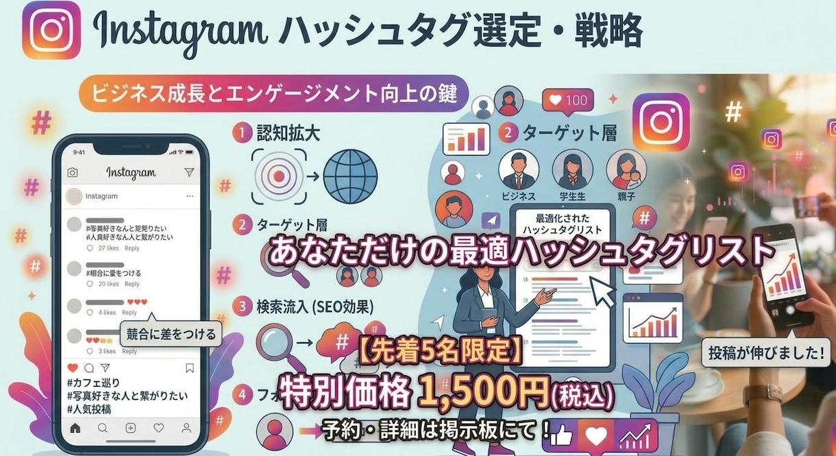 初期アカウント必見！インスタタグ30選調べます コピペで使える狙い目タグを厳選いたします。 イメージ1