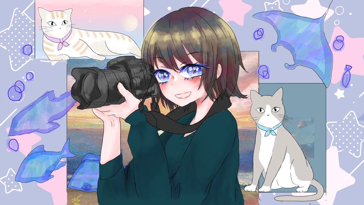 色合いにこだわったオリジナルイラストを提供ます 世界で1枚しかない一味違った雰囲気のイラストを提供できます！ イメージ2