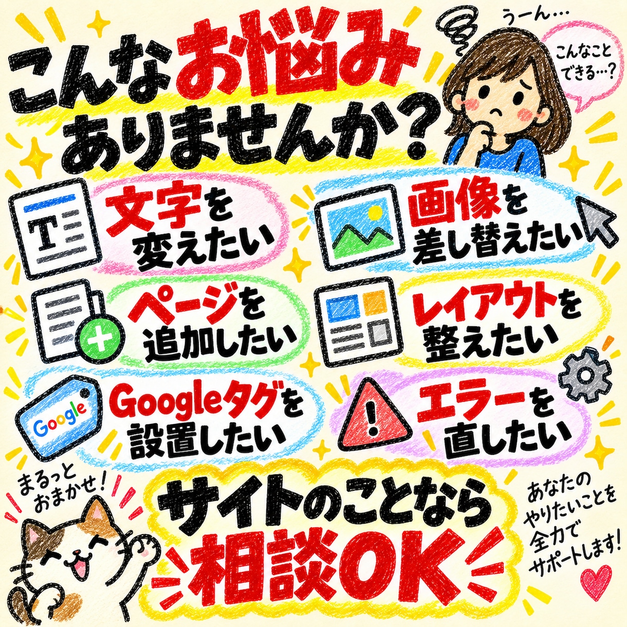 Webサイトの修正・カスタマイズを承ります 文字1つ、画像1枚から。サイト修正おまかせ。 イメージ2