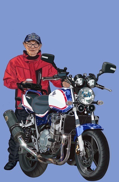 愛車（バイク）とオーナーさんの似顔絵を描きます プレゼント、観賞用、チームシールなど イメージ3