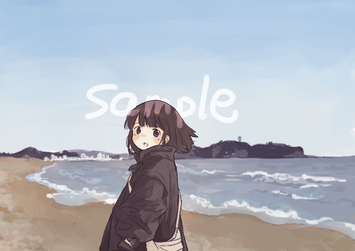 背景あり一枚絵を作成します 自然背景＋キャラクターで印象に残る一枚に仕上げます イメージ1