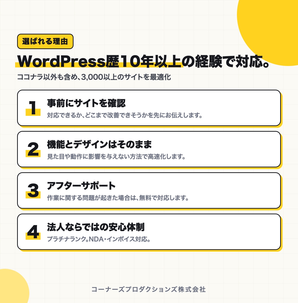 WordPressサイトの表示速度を改善します WP歴10年以上｜機能とデザインはそのままに高速化 イメージ3